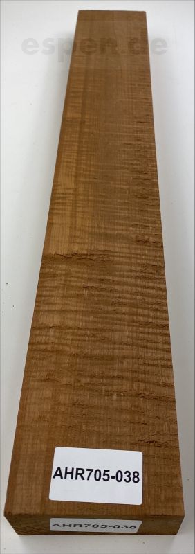 Neck Sycamore / European Maple, Unique Piece #038, curly, roasted "Choco"  725 x 109 x 50mm